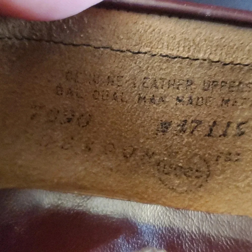 Vintage Oakwoods Mens Upper Leather Hand Stiched Shoes Made in the USA